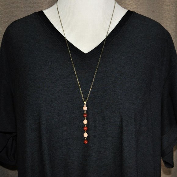 Yew Wood & Fire Agate "Gratitude" Necklace - Picture 5 of 7